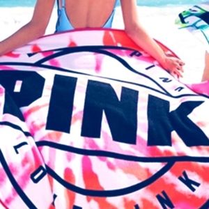 New in Package - VS Pink Round Towel -Pink Tye Dye